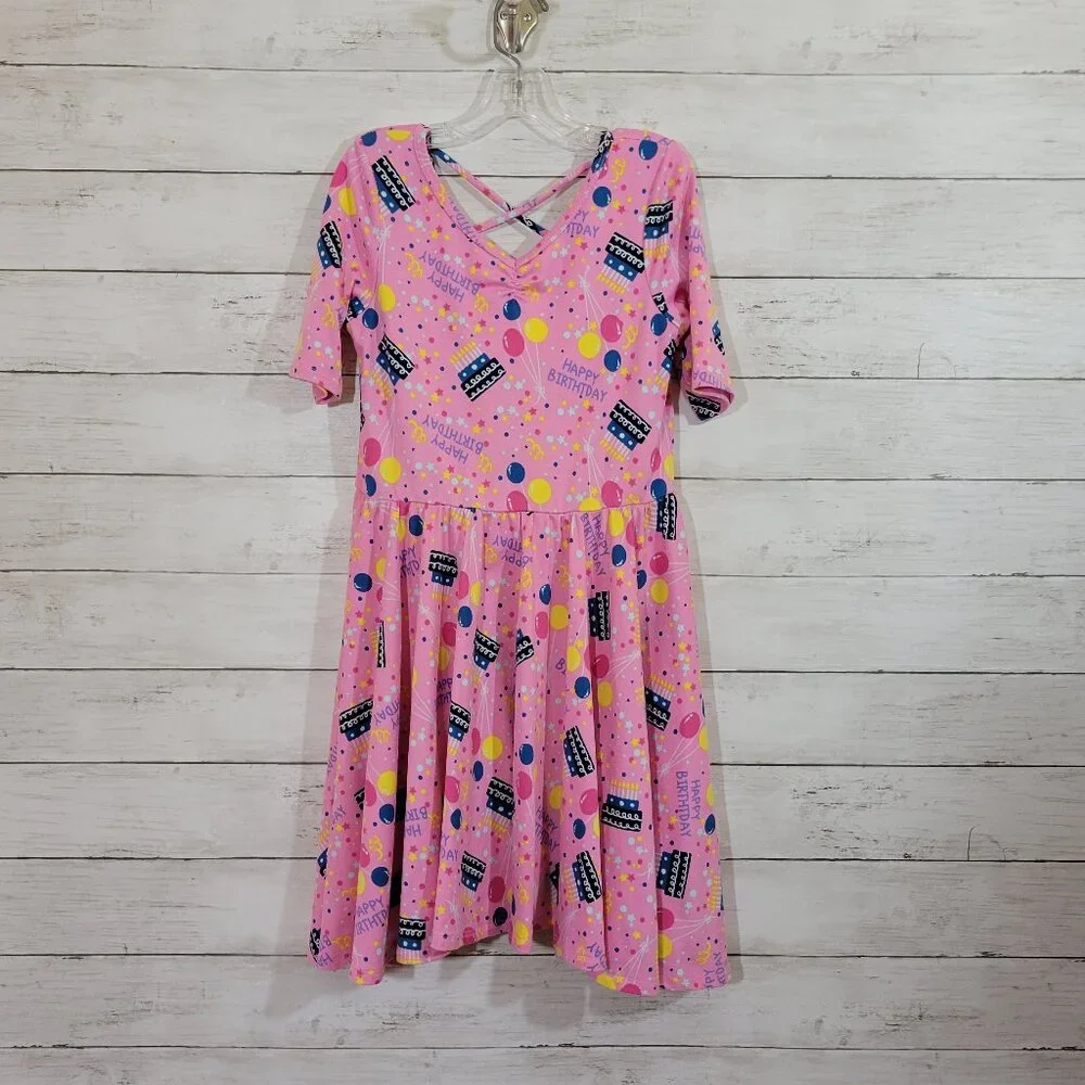 Dot Dot Smile Girls Happy Birthday Print  Ballerina Style Twirl Dress Size 8/10